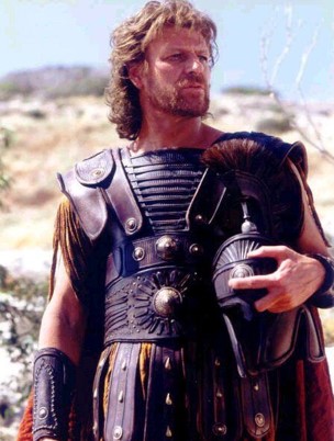 Sean Bean come Odisseo. Film Troy (2004)