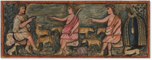 Miniatura dal fol. 6 recto del Virgilio romano (cod. del V secolo)